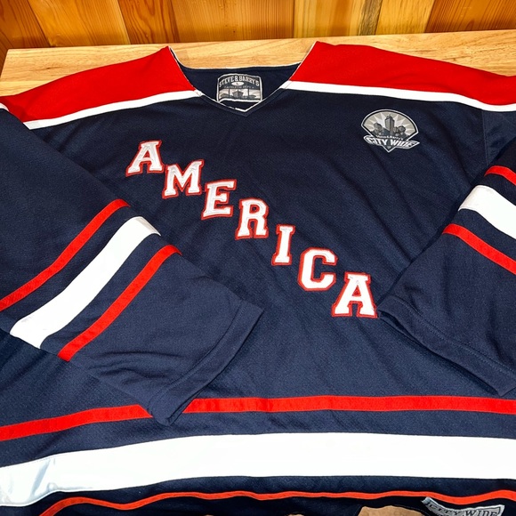 VTG America USA Hockey Stitched Steve & Barry’s Reversible Jersey Sweatshirt XXL - Picture 5 of 11